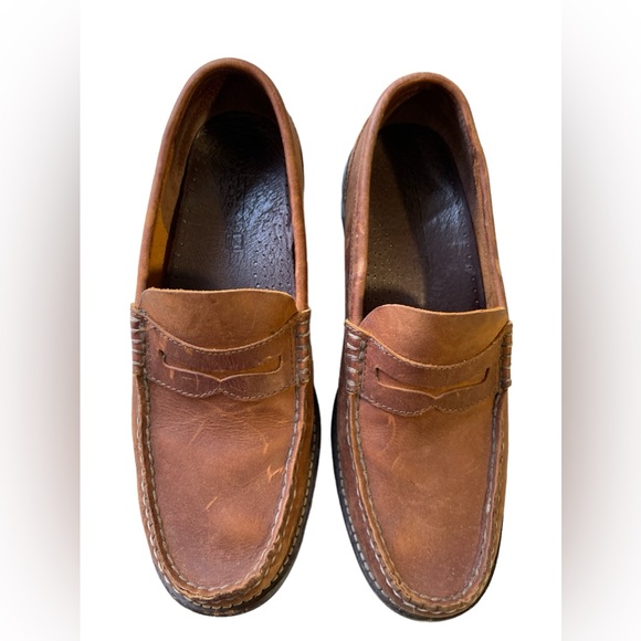 Sperry Men’s Leather Slip on Loafer Shoe Size 8.5 Brown STS10202 Preowned - Picture 2 of 9